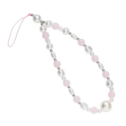 Mobilkæde, mobilrem 17 cm – perlemorsskinnende perler
