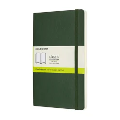 Moleskine Classic Notebook Large (13×21 cm), grønt, blødt omslag – 192 ulinjerede sider