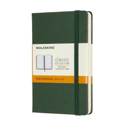 Moleskine Classic Notebook Pocket (9x14 cm), grønt, hårdt omslag – 192 linjerede sider