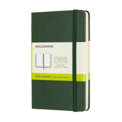 Moleskine Classic Notebook Pocket (9x14 cm), grønt, hårdt omslag – 192 ulinjerede sider