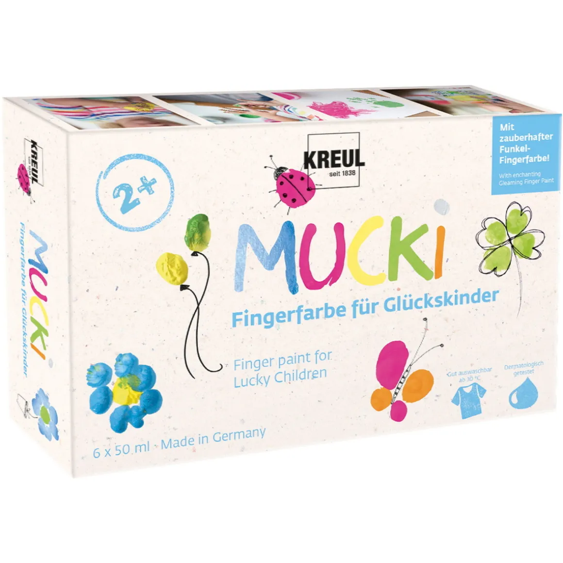 Mucki fingerfarve Lykkebarn, 6-pak
