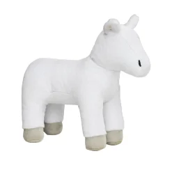 My Hobby Pony, hvidt lille udekoreret krammeføl som inviterer til diy og krea, 25×10×22 cm