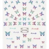 Neglestickers pastelfarvede sommerfugle & "butterfly". 1 ark a 8,5×10 cm