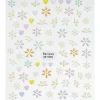 Neglestickers pastelfarvede hjerter og små blomster. 1 ark nail stickers a 8,5×10 cm
