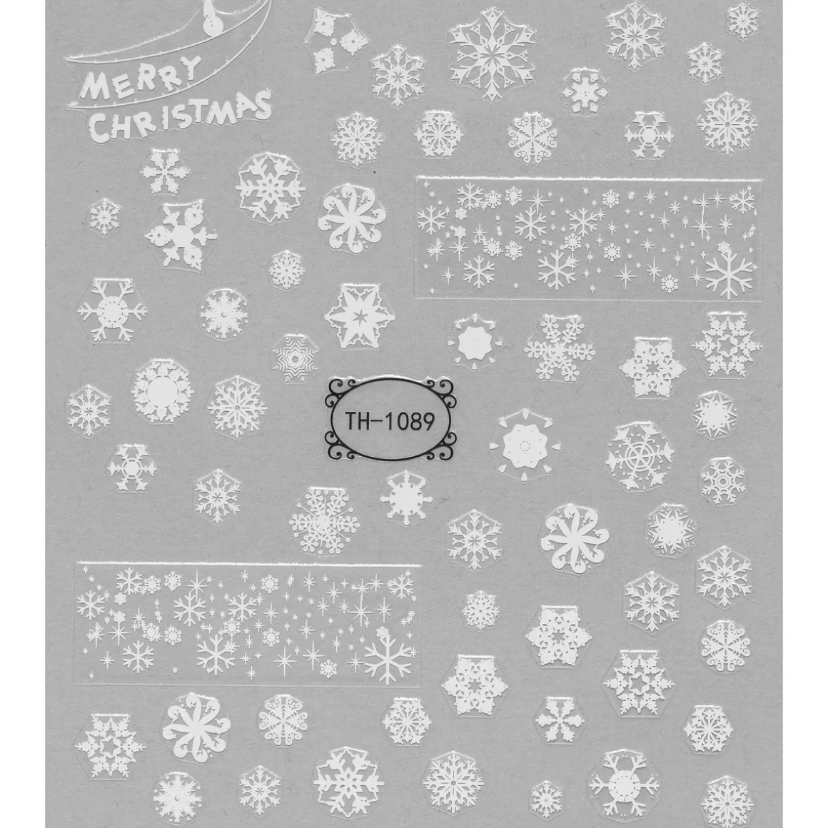Neglestickers snefnug + 3 store motiver, fint til jul! 1 ark nail stickers a 8,5×10 cm