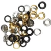 Nitter Ø5,5 mm refill, 24-pak. 8 guldfarvede, 8 sølvfarvede og 8 sorte