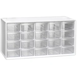 Opbevaringskommode med 20 rum 37,4×15,4×18,8 cm, også kaldet hobbykommode og hobbyopbevaring