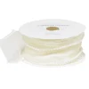 Organzabånd med perlekant, hvid/let cremefarvet. 38 mm bredt og 5 meter langt