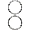 O-ringe af metal, sølvfarvede, Ø4 cm. 2 stk.