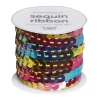 Pailletbånd rainbow, 4 m snor med masser af pailletter, som er Ø6 mm