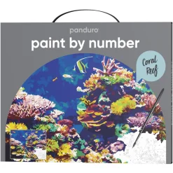 Paint by number/mal efter nummer – koralrev, 28×35,5 cm + 20 farver & 3 pensler