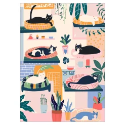 Paint by number/mal efter tal – katte, 25×35 cm + 18 farver og 3 pensler