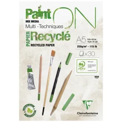 Paint ON Mix Media Multi Techniques Recyclé – kraftig A5-blok/30 ark fremstillet af genvundet papir