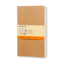 3-pak Moleskine Cahier Journal Large (13×21 cm), kraftpapir – 3×80 linjerede sider