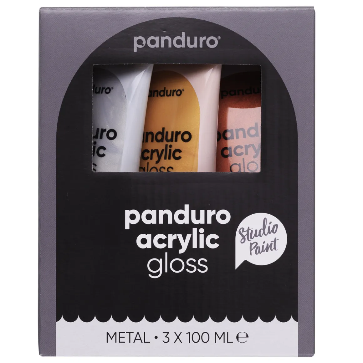Panduro Acrylic akrylfarve, blanke metallicfarver 3×100 ml