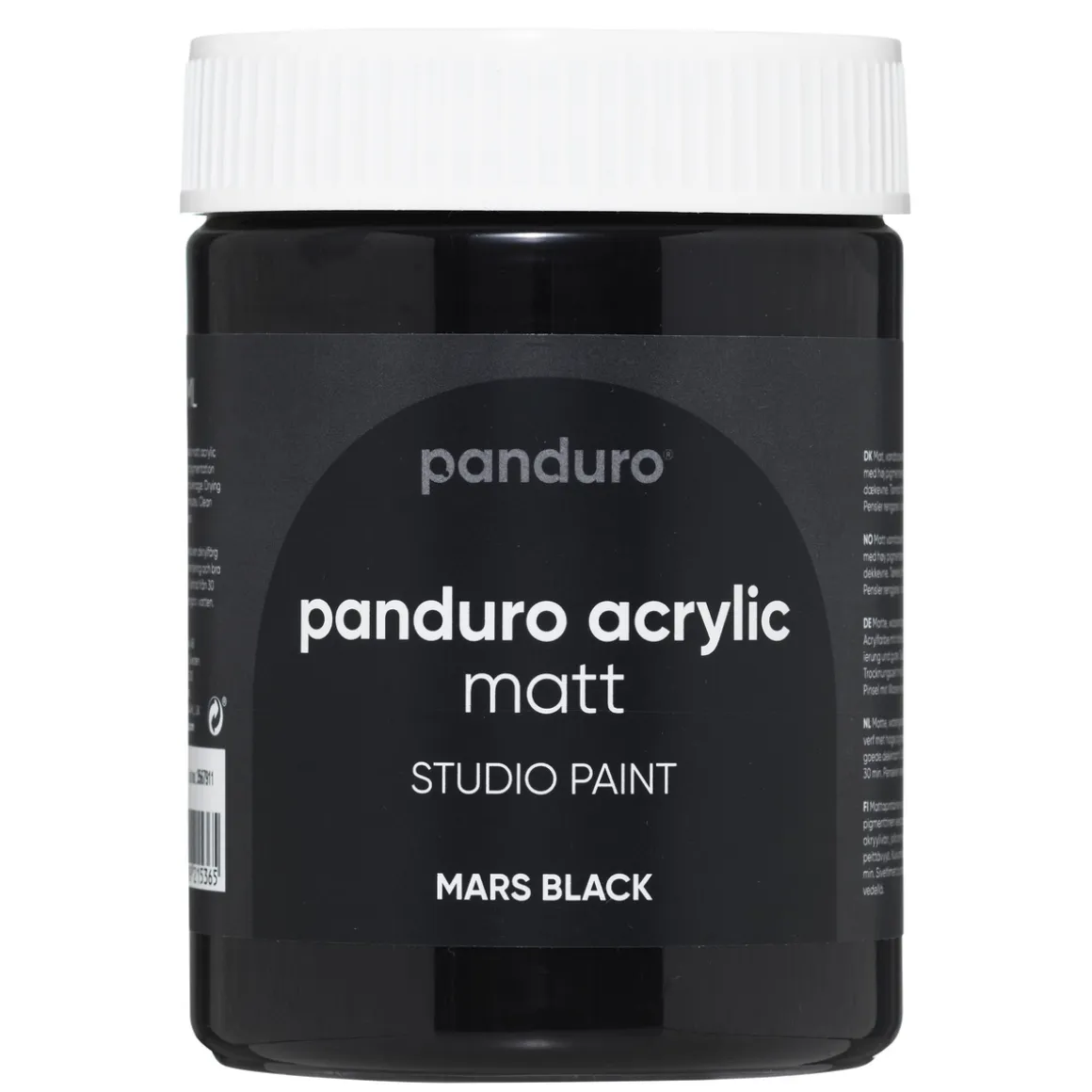 Panduro Acrylic akrylfarve, matt 500 ml – Mars black
