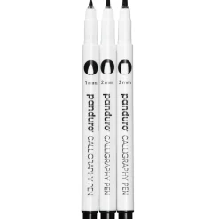 Panduro kalligrafipenne 3-pak – 1, 2, 3 mm skrivebredde, sort pigmentblæk