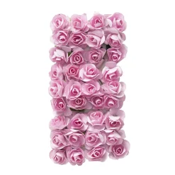 Papirroser, roser af papir til dekoration, 36 stk. rosa. Ø20 mm