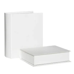 Papæsker i form af 2 indbundne bøger – 16×19×6,5 og 13,5×17,5×4,5 cm