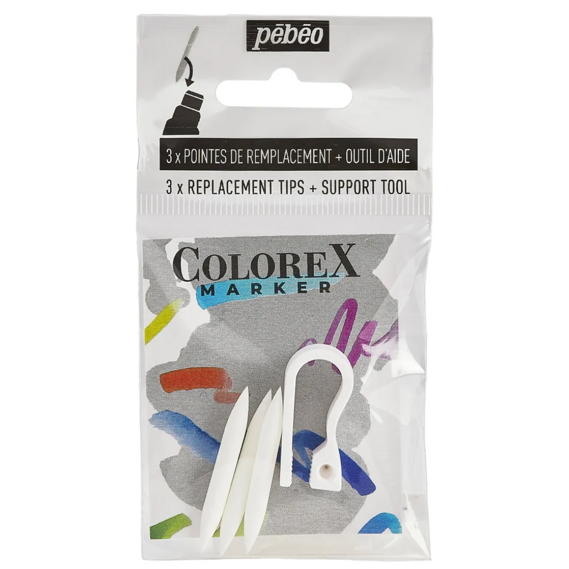 Pebeo Colorex Marker Nibs – erstatningsspidser til markers, 3-pak penselspidser