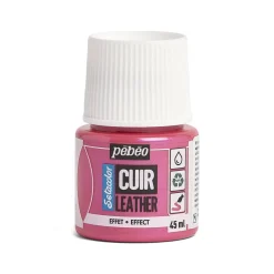 Pebeo Cuir Leather Duochrome 45 ml læderfarve, farver også PU-læder – rosa & blå