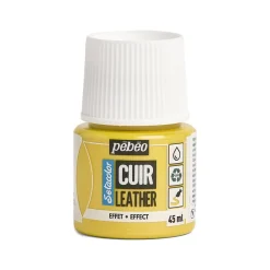 Pebeo Cuir Leather Duochrome 45 ml læderfarve, farver også PU-læder – gul og lilla