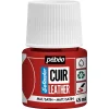 Pebeo Cuir Leather 45 ml læderfarve, farver også PU-læder – Rød, mat satinfinish
