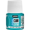 Pebeo Cuir Leather 45 ml læderfarve, farver også PU-læder – Turkis, mat satinfinish