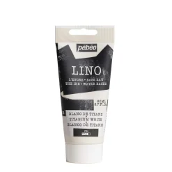Pebeo Lino Ink 80 ml, vandbaseret linoleumsfarve – Titanium White