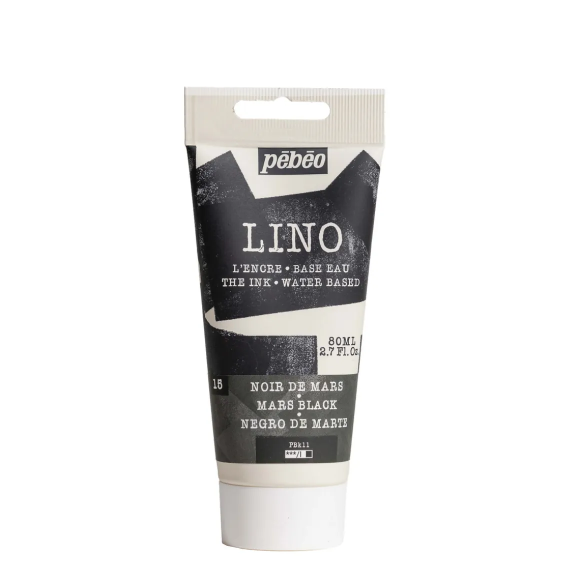 Pebeo Lino Ink 80 ml, vandbaseret linoleumsfarve – Mars Black