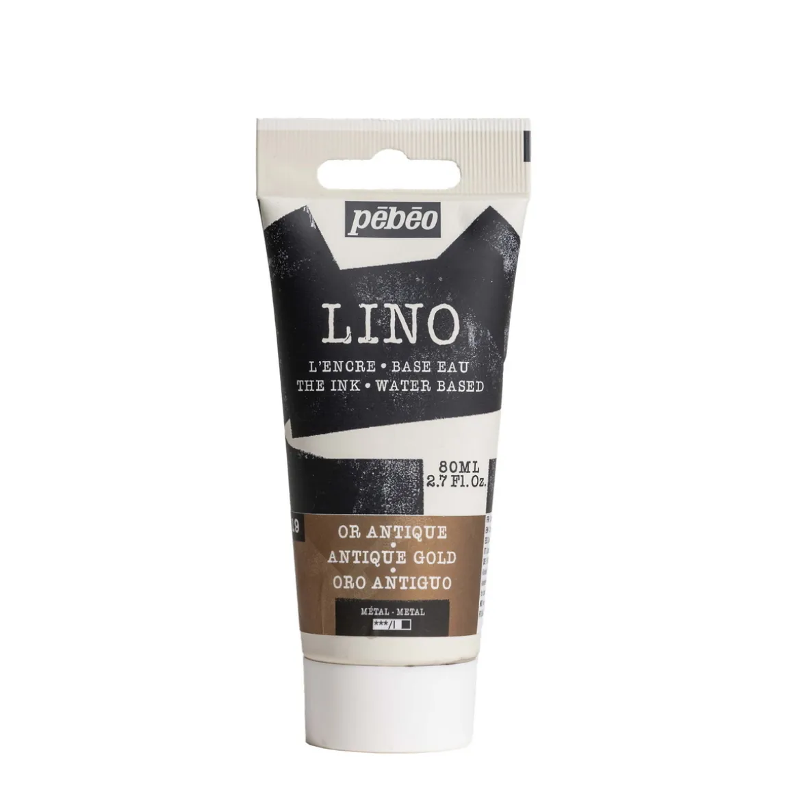 Pebeo Lino Ink 80 ml, vandbaseret linoleumsfarve – Fluorescent Orange