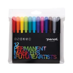 Penol Permanent Markers For Future Artists, 12-pak farvestrålende mærkepenne