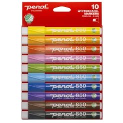 Penol 850 Whiteboard Markers Bright, 10-pak med skrå spids 2-5 mm
