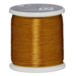 Perletråd Miyuki 50 meter – guld – 0,2 mm i diameter, fremstillet af 100% nylon