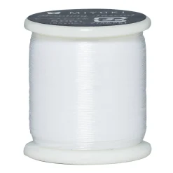 Perletråd Miyuki 50 meter – hvid – 0,2 mm i diameter, fremstillet af 100% nylon