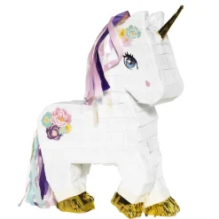 Pinata unicorn, enhjørning med masser af detaljer & guldmetallic – 32×45×10 cm