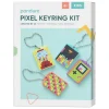 Pixelhobby DIY-kit Retro – lav 4 farverige nøgleringe med retromotiv