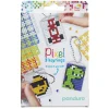 Pixelhobby Kit Cool – 3 nøgleringe à 30×40 mm, 8 pixelplader og mønsterhæfte