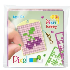 Pixelhobby Mini-kit kirsebær – med nøglering 30×40 mm og 3×144 pixler