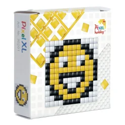 Pixelhobby XL Startsæt – Smiley / fugl, 60×60 mm pixelplade + 3×60 pixels