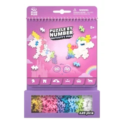 Plus-Plus aktivitets-kit Unicorn – 125 elementer, mønsterblok + praktisk emballage!