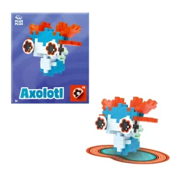 Plus-Plus Pets Artsy Axolotl, kit med 39 brikker, som bliver til en blå axolotl!