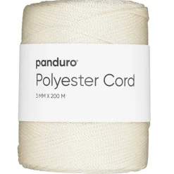 Polyestersnor 200 meter, Ø3 mm, ecru/cremehvid