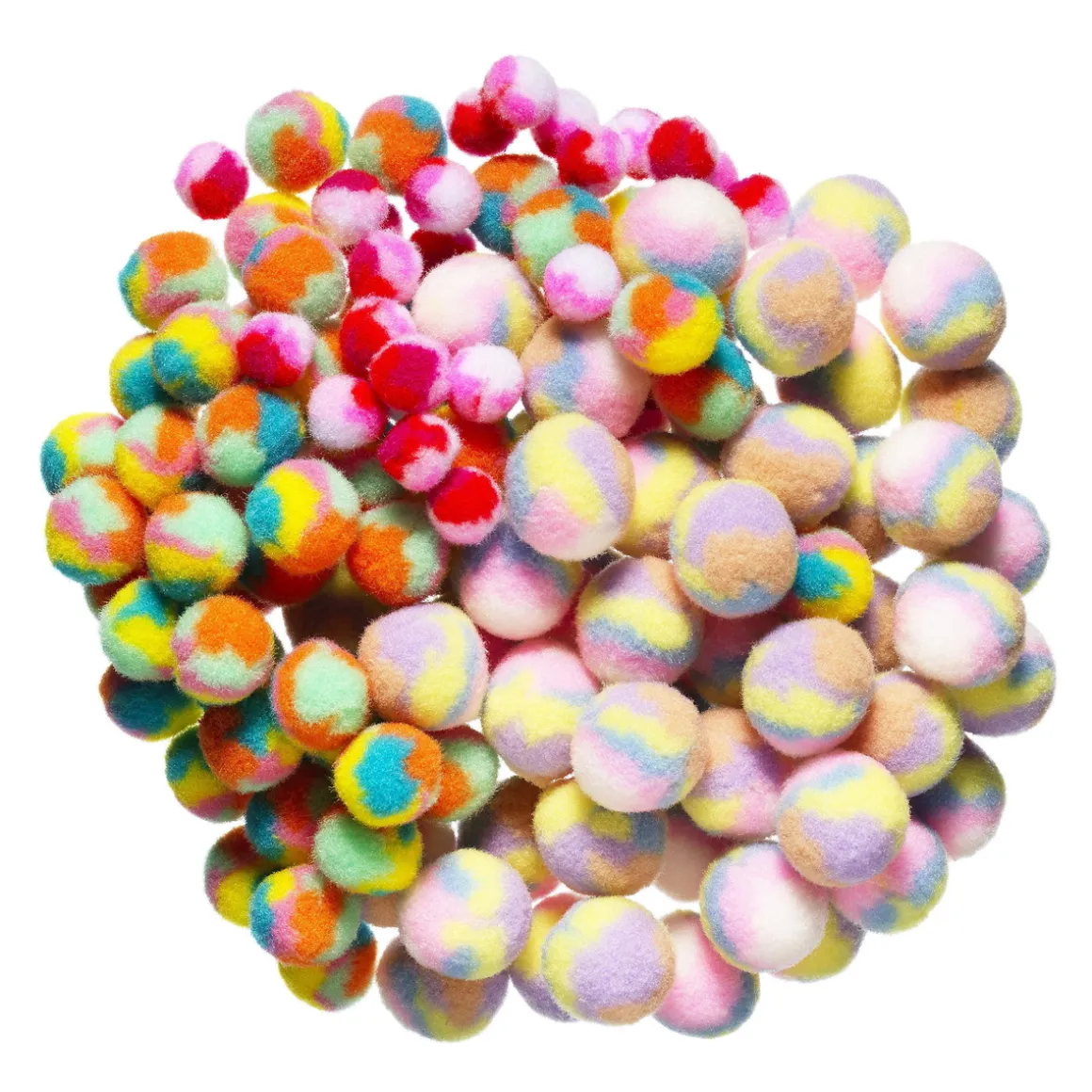 Pom Pom mix flerfarvede, Ø15-25 mm, 150 stk.