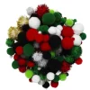Pom Pom mix 150 stk. julemix – masser af lodne pomponer i julens farver