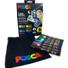 Posca Bag Kit PC-5M, 8 penne + sort stofpose til opbevaring