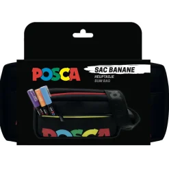 Posca bum bag black – sort bæltetaske, 23×5×13 cm (tom)