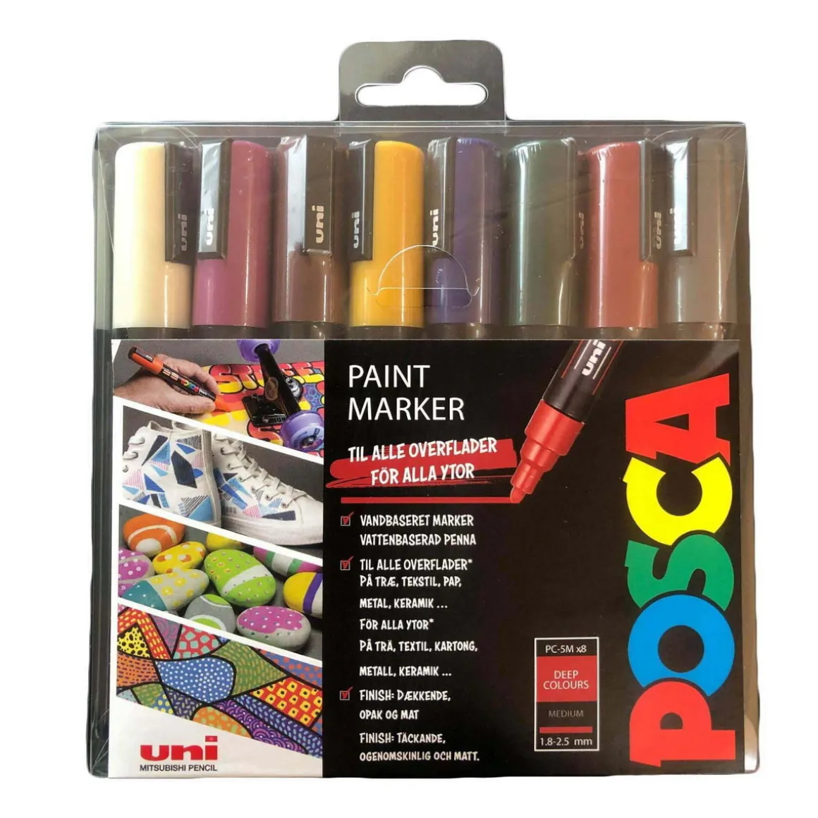 Posca PC-5M Deep Colours 8-pak