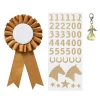 Præmieroset til kæphest Ø7 cm og stickers i gyldent tema + 1 engle-charm