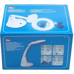 Prym bordlampe med forstørrelse & LED-belysning til detaljearbejde, Ø9,5 cm, ×2 linse/×4 lup